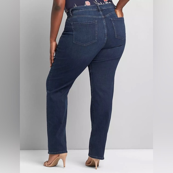 NWT Lane Bryant Signature Fit Straight Jean-Everyday Dark Wash 28L - Picture 3 of 14